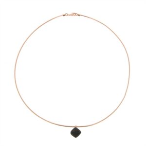 WDNAG061 - Necklace Pink Shiny black dust