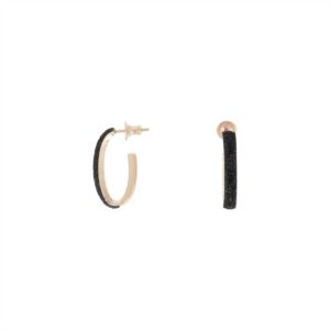 Earrings Pink Shiny black dust