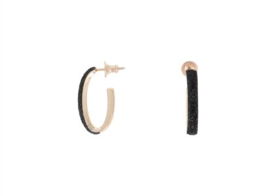 Earrings Pink Shiny black dust