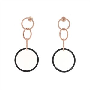 WPLVO946 - Earrings Pink Shiny black dust
