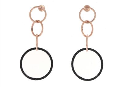 WPLVO946 - Earrings Pink Shiny black dust
